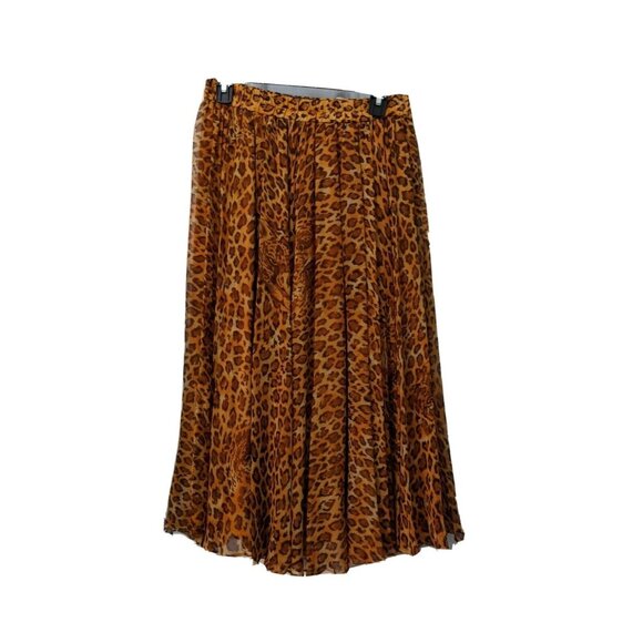 Handmade Animal Print Skirt Cheetah Midi Lined Back Zip Size S 26 W - Picture 4 of 7